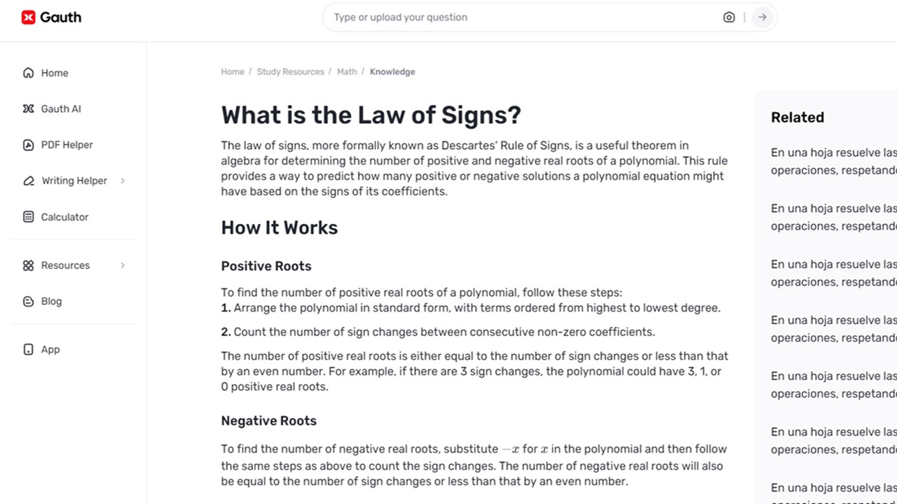 Gauth: A Student’s Guide to Solving Polynomials with Descartes’ Rule